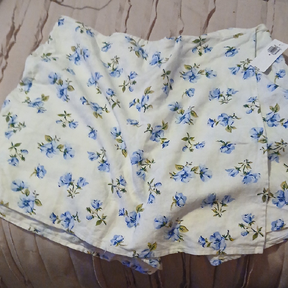 Old Navy Blue Floral Midi Skirt